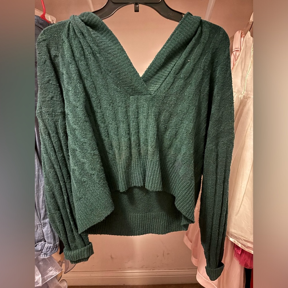 Emerald Green V-Neck Women's Sweater